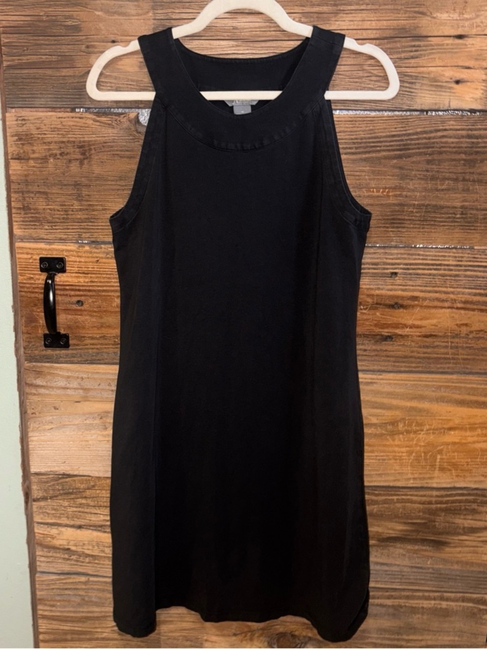 Natural Reflections Black Sleeveless Cotton Shift Dress